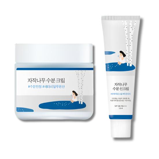 RoundLab Birch Juice Cream 50ml & Birch Juice Sunscreen 50ml Brightening UV Care Set