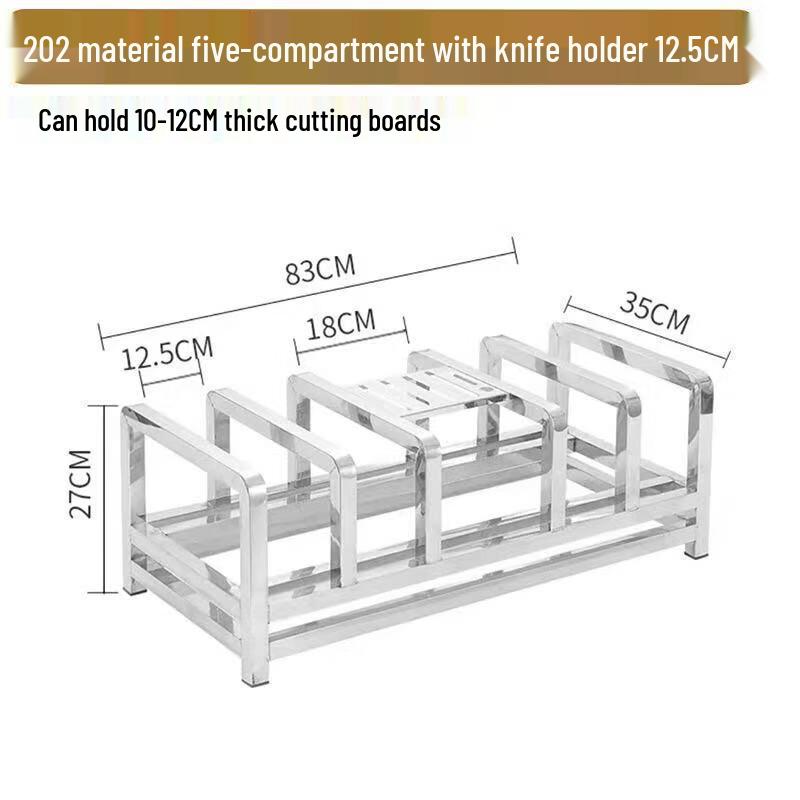 GOWKE Stainless Steel Commercial Chopping Board Rack