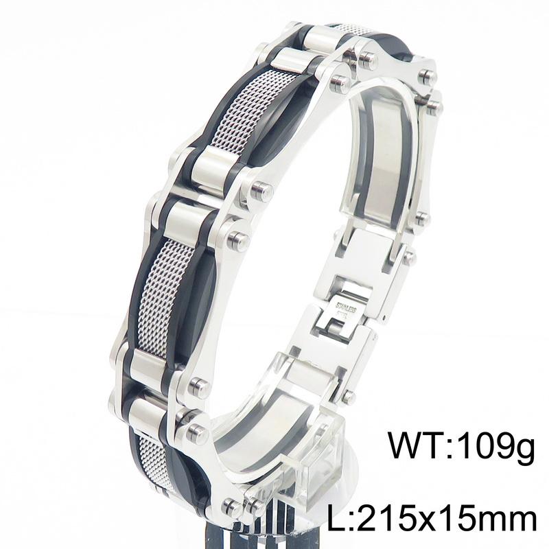 

Модный браслет из нержавеющей стали для мужчин, персонализированный трехцветный смешанный мужской байкерский браслет в стиле хип-хоп, ювелирные изделия для вечеринок 21.5cm