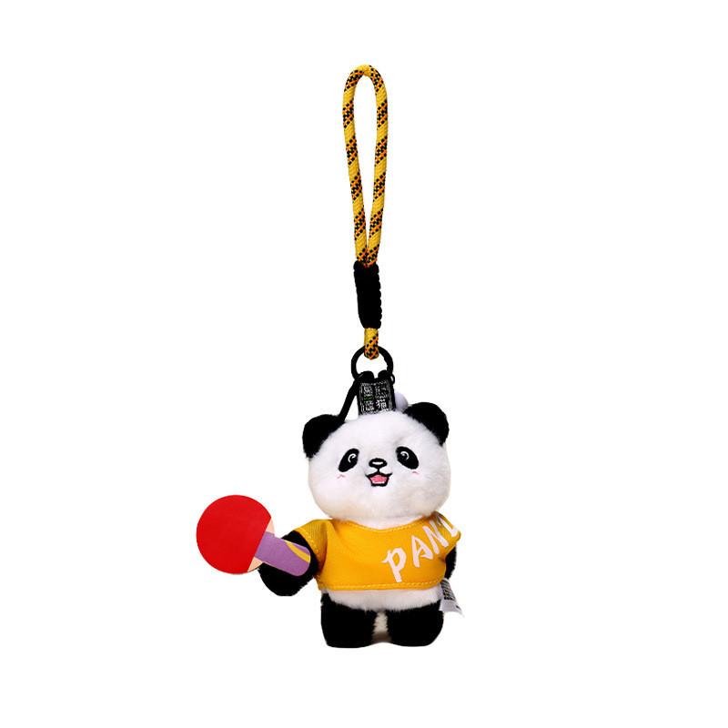 Panda Plush Keyring With Table Tennis Series For Bags And Keys Decoration