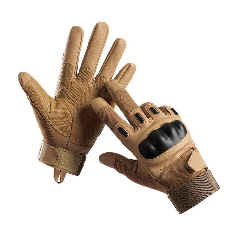 

Hard shell tactical all-finger gloves long finger riding field military fans fighting training outdoor non-slip protective sports gloves XL