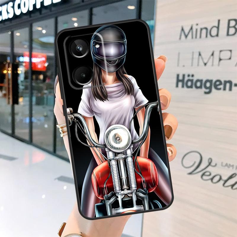 Motorcycle girl Anime Case For Realme 15 14 13 12 11 Pro Plus GT6 GT7 Pro C55 C51 C35 C53 C61 C65 C67 C63 C71 C75