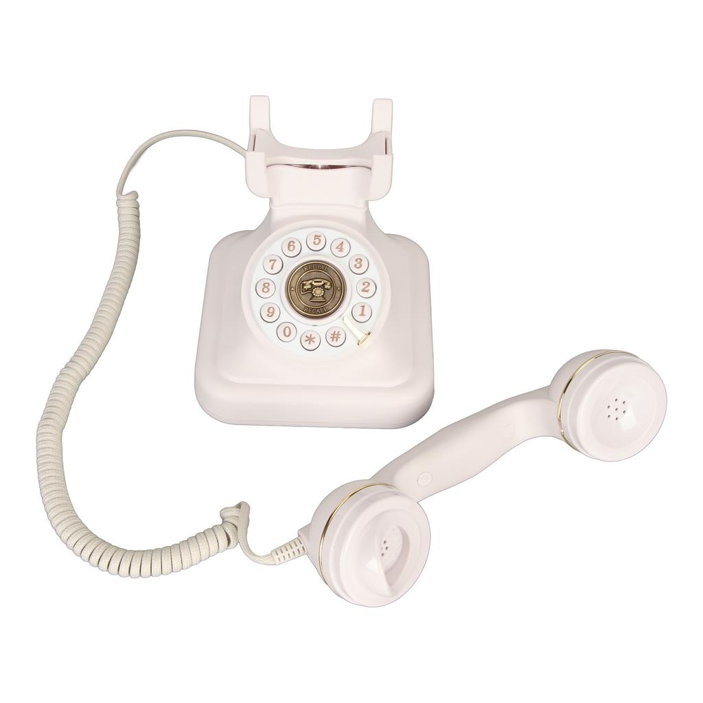 Antique Landline Phone Retro Big Button Corded Phone Vintage Decorative Landline Telephone for Household Office Hotel
