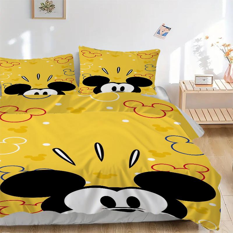 Mickey Mouse Adventure Print 3Pcs Bedding Setduvet Cover With 2 Bedropillowcase Home Birthday Gift