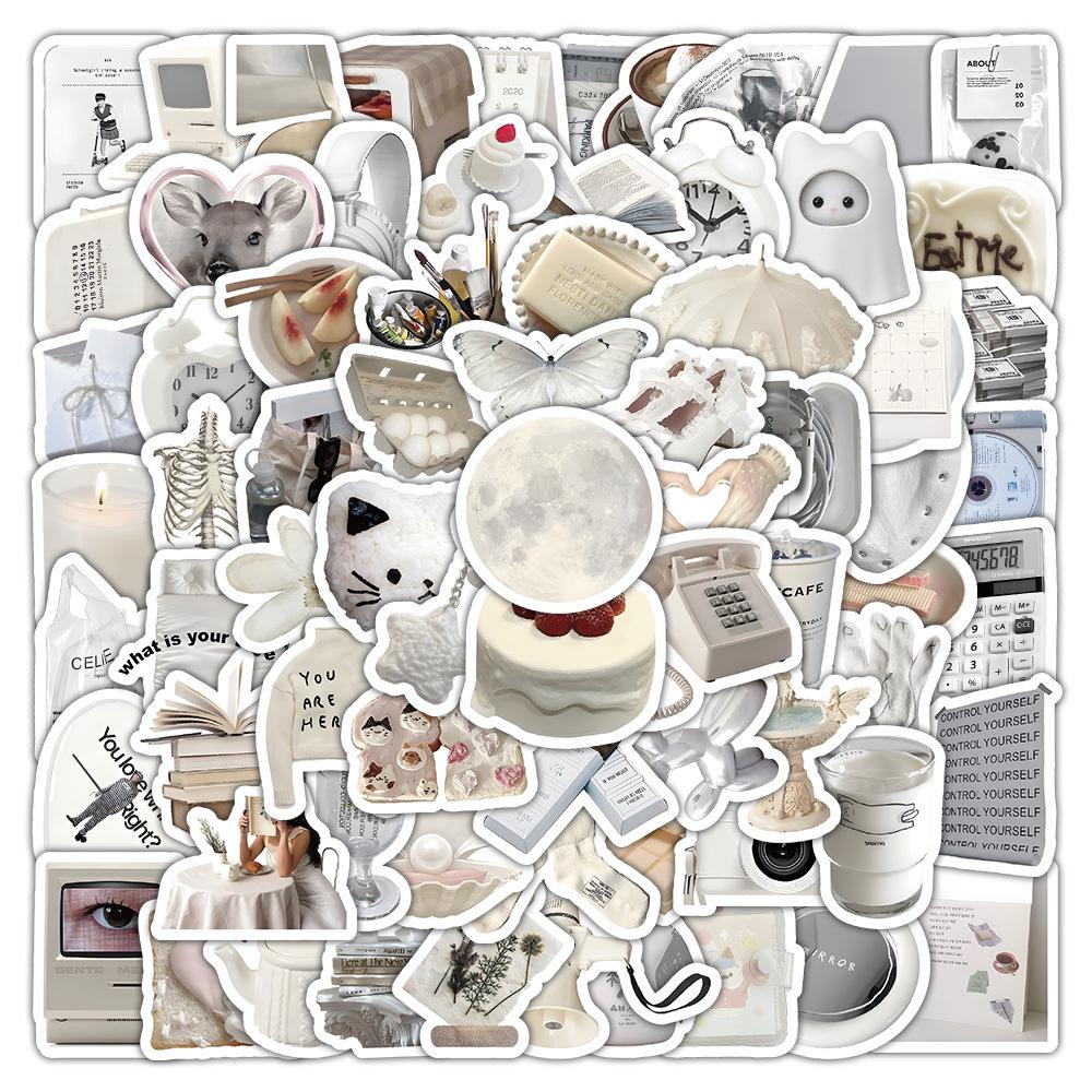 

60 Sheets INS Style Multicolor Stickers: Realistic Small Objects in Blue, Pink, Purple, Yellow, and Green