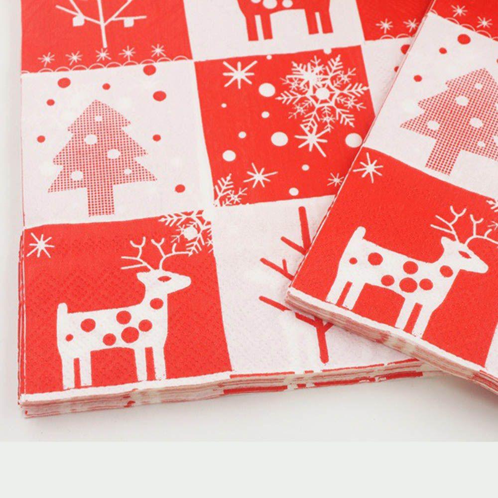 Santa Claus X-mas Table Decor Lunch Paper Paper Napkins Napkins For Decoupage Christmas Napkin