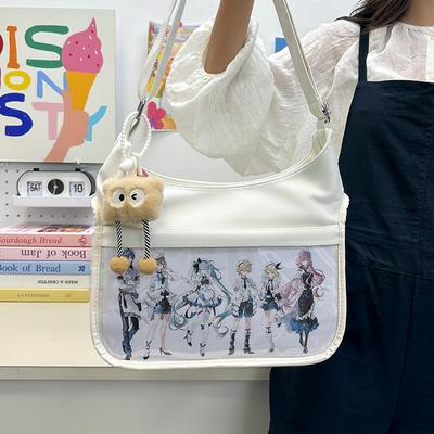 Academy Style, High-value Transparent Pain Bag, Shoulder Messenger Bag, Soft Girl Girl, Large-capacity Bar Millet Class Schoolbag