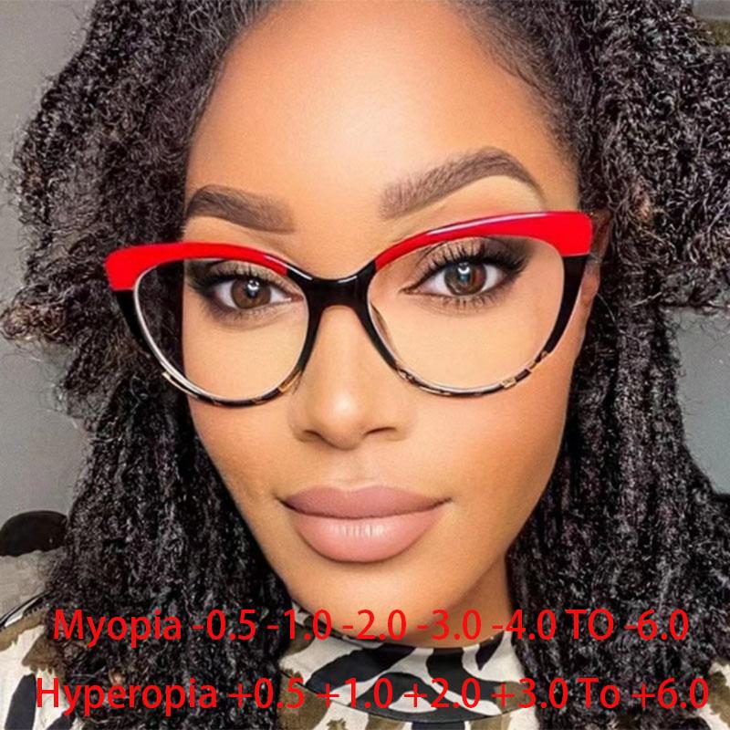 Cat Eyes Frame Clear Lens Glasses Myopia Nerd Spectacles Degree -0.5 -1.0 -2.0 To -6.0 Fashion Hyperopia +0.5 To +6.0