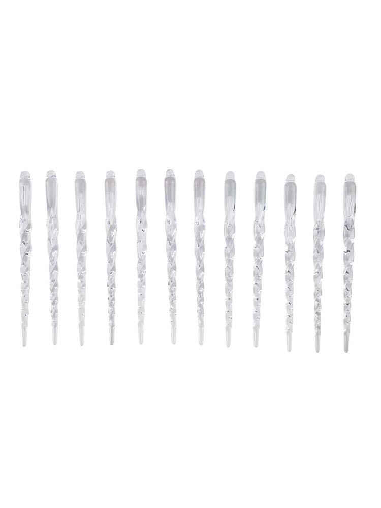 Icicle Ornaments Set Christmas Christmas Tree Decoration 12 Piece Set Clear Plastic Design Easy To Hang Versatile Use