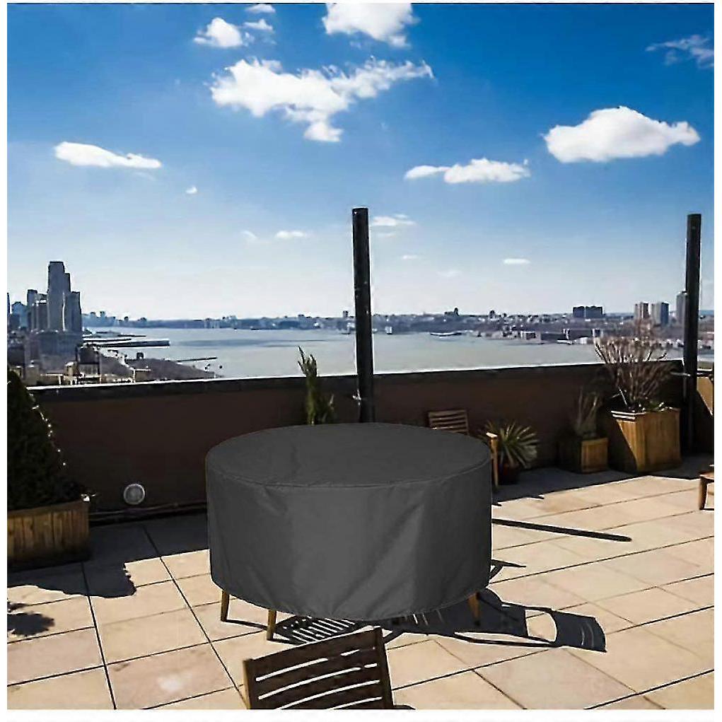 Garden Furniture Cover 210d Oxford Fabric Furniture Cover Waterproof Garden Table Cover Tarp With Rope And Buckle Lock-round-185*110cm