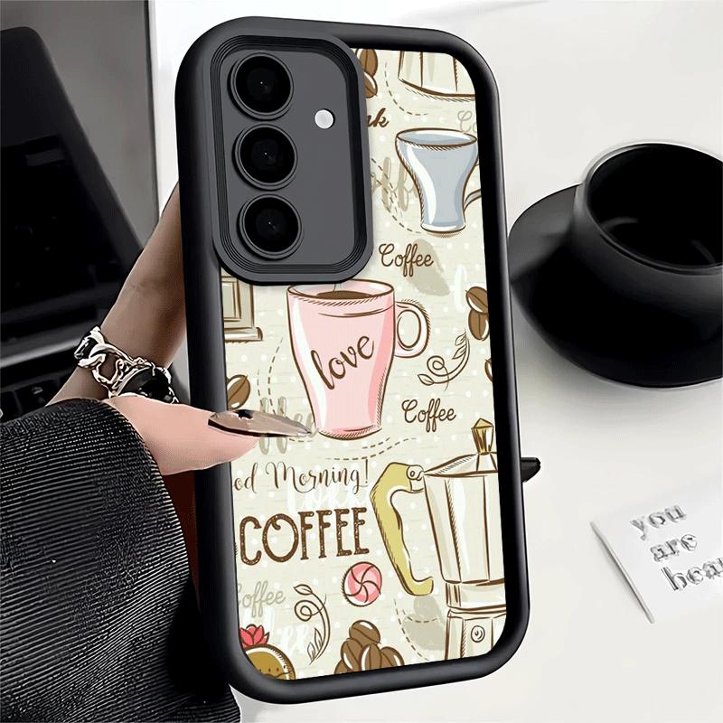 

Black Coffee Fashion Style Soft Phone Case for Samsung Galaxy S26 Ultra S25 Edge S24 S23 S22 Plus S21 S20 FE 5G Shell Silicone F Samsung S23