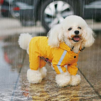 S-2XL PU Dog Raincoat Waterproof Small Medium Pets Rain Coat Reflective Dog Clothes for Small Dog Hooded Jumpsuit Pet Clothing