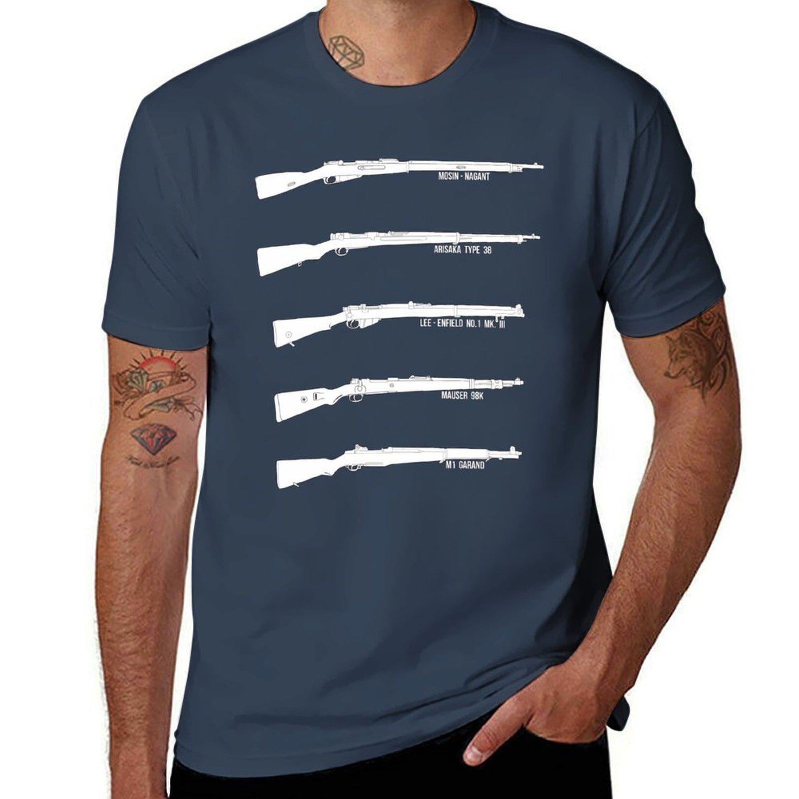 The Best For A Militarist Ww2 Rifles Tshirt Christmas Casual Short Sleeve Top S
