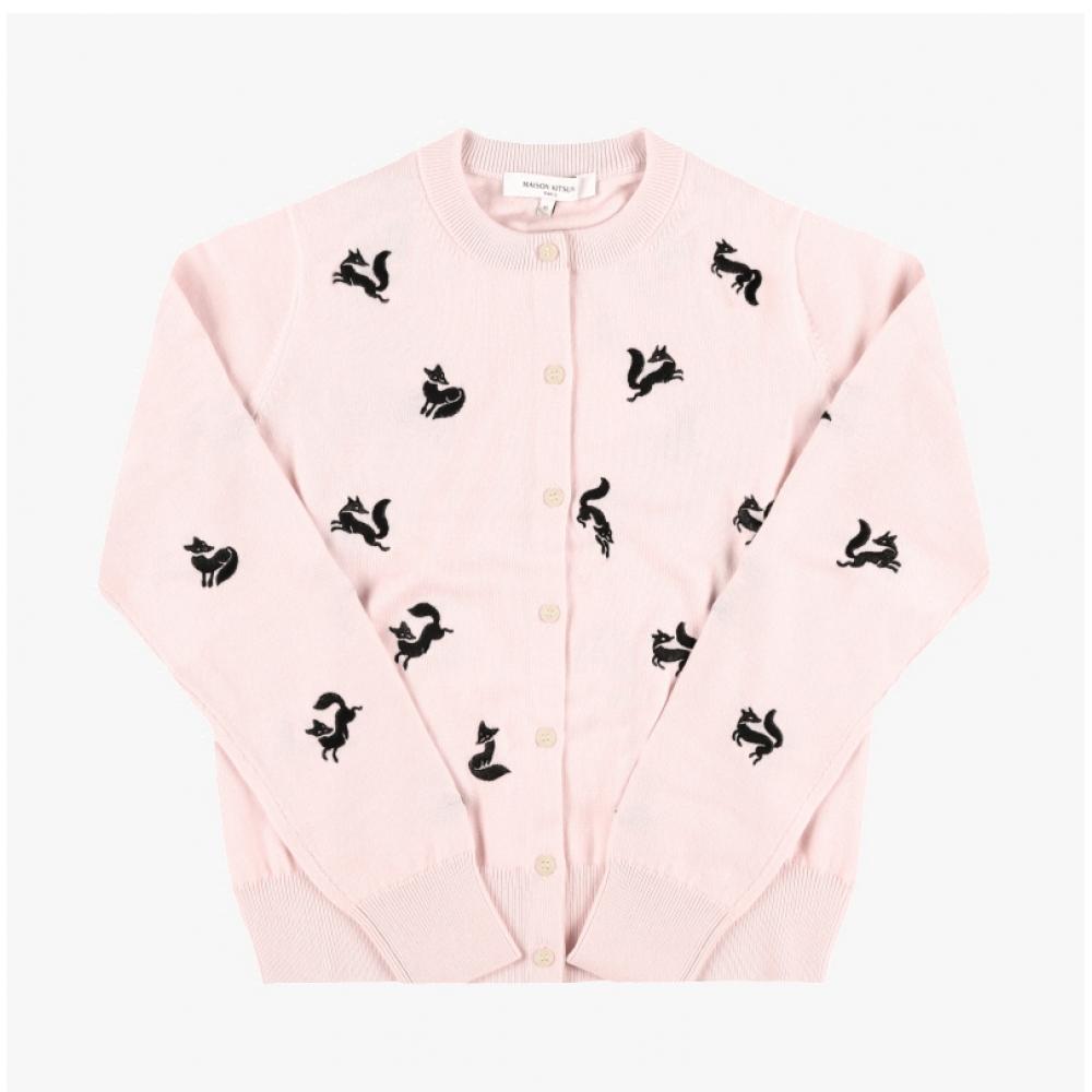 MaiSon KitSune Nw00504kf0001 P705 Embroidered Fancy Fox Embroidered Women S Cardigan