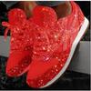Autumn New Casual Sports Shoes Round Head Lace-up Sequins Fashionable Candy Color Daily Thick Baseplate Shoes