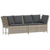 Garden Sofa with Cushions Light Grey Poly Rattan