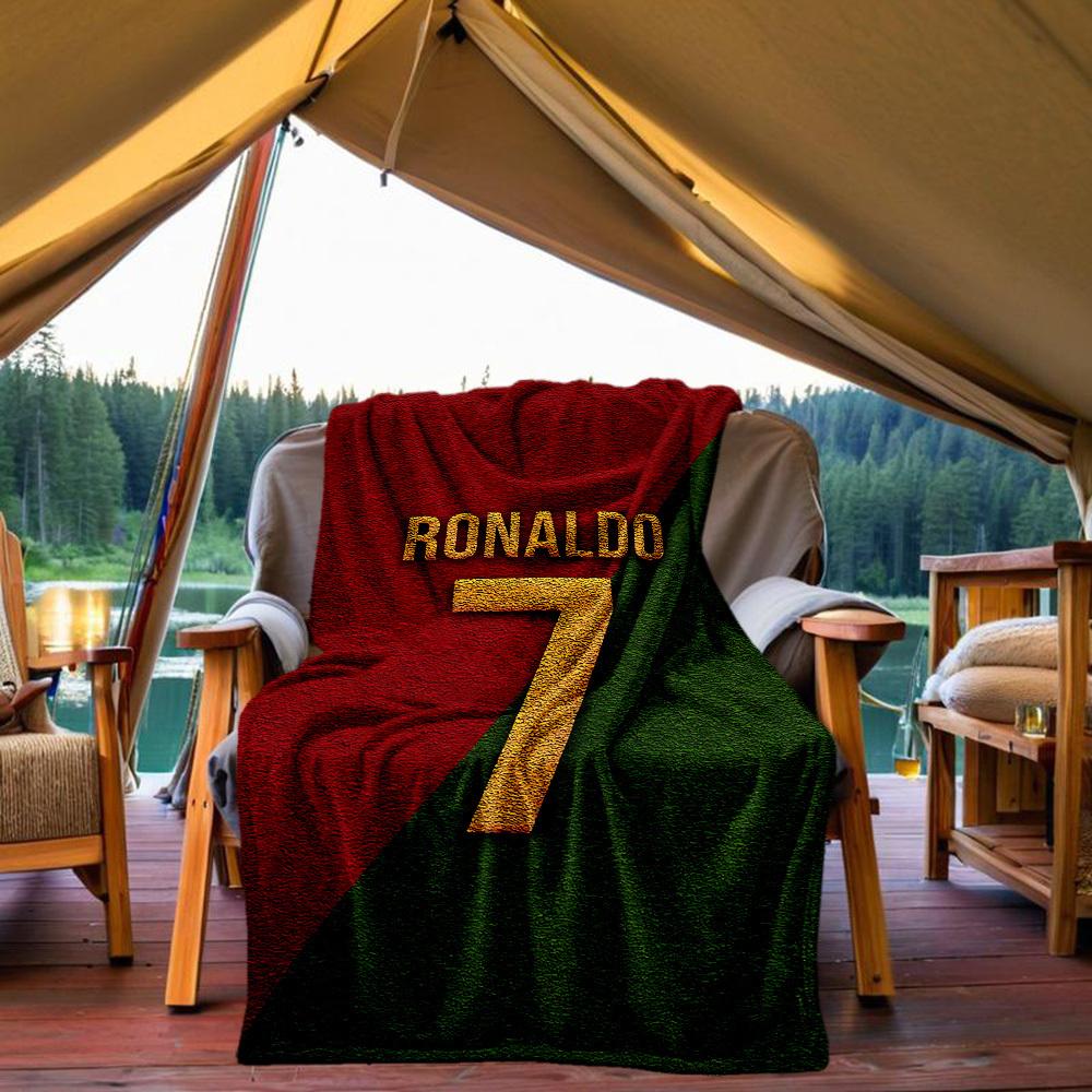 1pc Ronaldo Seven Outdoor Blanket Lightweight Flannel, Soft & Warm, All-Season Use for Sofa, Outdoor, Camping, Living Room, Office044