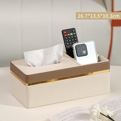 Luxury Leather Multi-functional Desktop Tissue Box