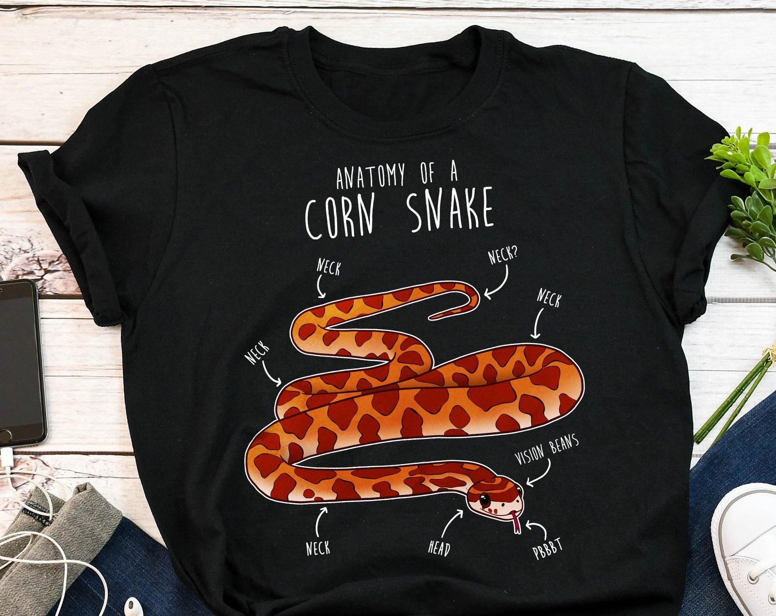 Funny Corn Snake Shirt, , , Reptile Tshirt, Snake Lover Gift, Reptile T-shirt, Cute Snake Tee, Anatomy, Python, Snake Mom, Snake Dad 100