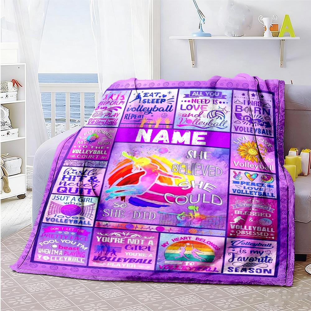 Volleyball99 Personalized Name Blanket Cozy Personalized Blanket Comfortable Perfect for Bedding Living Room Office Chair Sofa