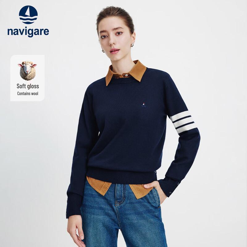 

Navigare Italian Sailboat Women s Long Sleeve Round Neck Knit Sweater L