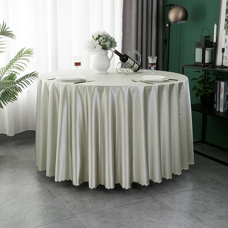 Hotel Tablecloth Round Table Thickened Fabric Dining Table Cloth Satin Large Round Table Hotel Square Banquet European Square Table Tablecloth