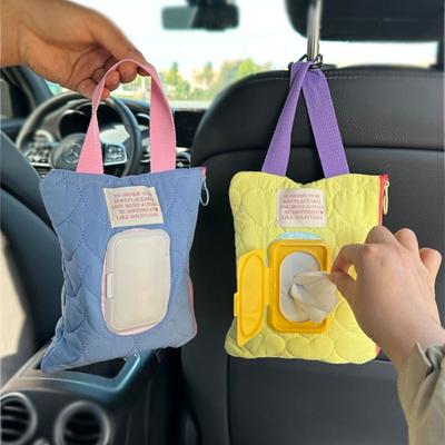 Love Quilt Baby Wet Wipe Pouch Cotton Flip Tissue Box Home Decor Macaron Color Wipes Holder  Travel
