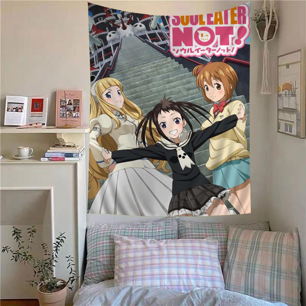 Soul Eater Hippie Flower Tapestry Anime Graphics Hippie Flowers Suitable for Dorm Walls Hippieinspired Spaces