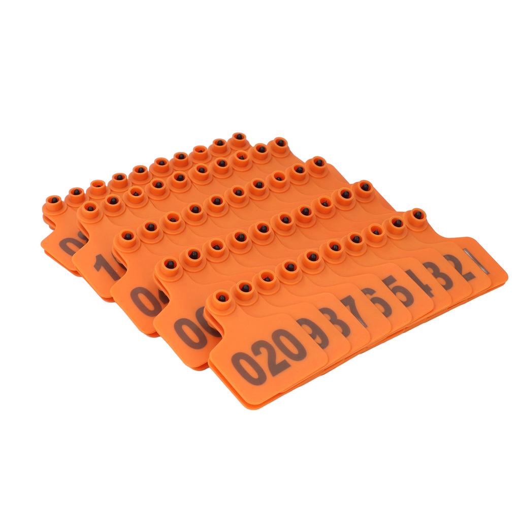 Animal Ear Tag Thick 01 To 100 Number Easy Identification Plastic Livestock Ear Tags for Cattle