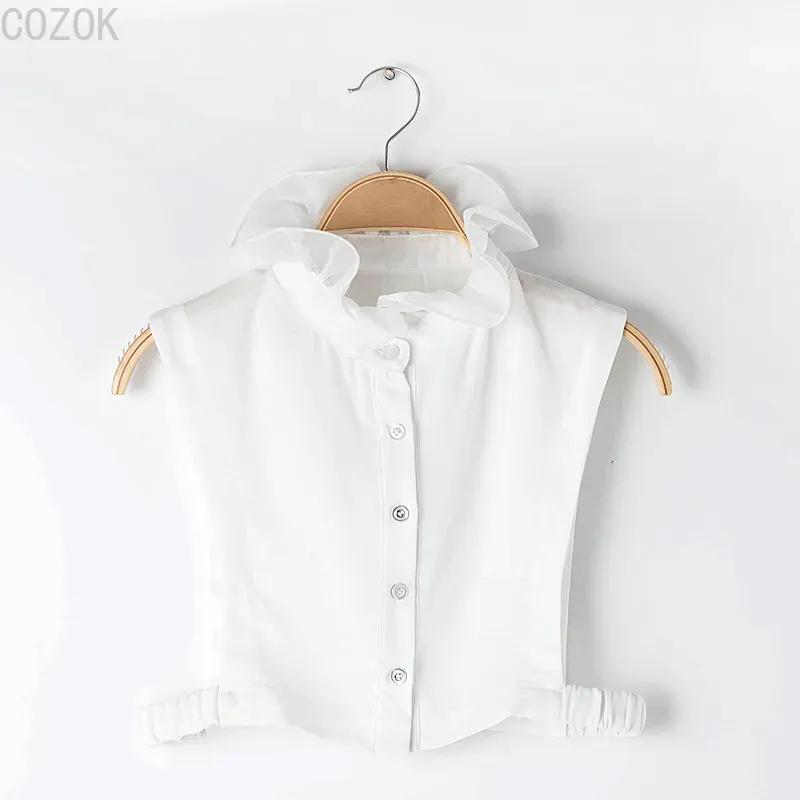 Girls Bowknots Lapel Shirt Detachable Collar Autumn Sweater Blouse Women Fake Collar Girls Removable Shirt Neck False Collar