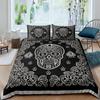 Sugar Skull Bedding Sets King Beauty Kiss Skull Duvet Cover Bed Set Bohemian Print Black Bedclothes Queen Size Bedline