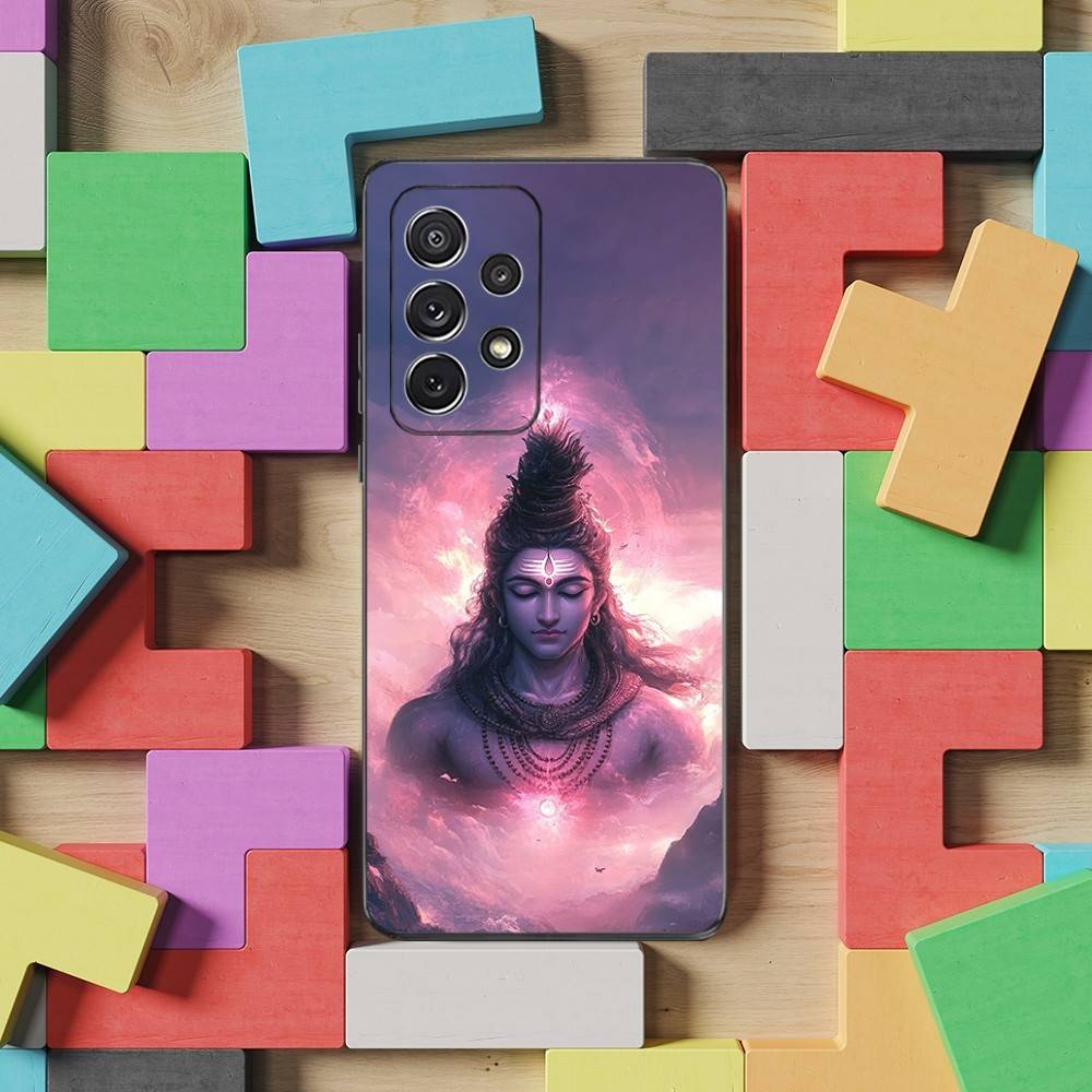 India Mythology Lord Shiva Case For Samsung S23,S25,S20,S10,S9,S21,S24,S22,Ultra,FE,Plus,Lite,Soft Silicone Black