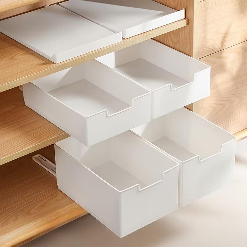 1Pc/Cabinet Storage Box Drawer-Type Hole-Free Organizer Box Kitchen Storage Rack Compartmentalized Storage Box