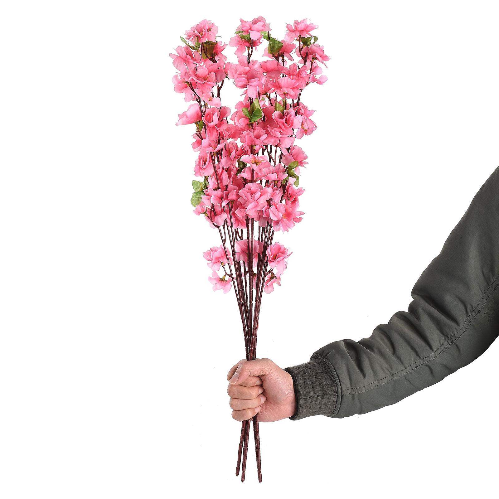 Artificial Peach Blossom Branch 65cm Roseate Plastic Peach Flower Branch for Home Decoration Artificial Peach Blossom Branch розовый