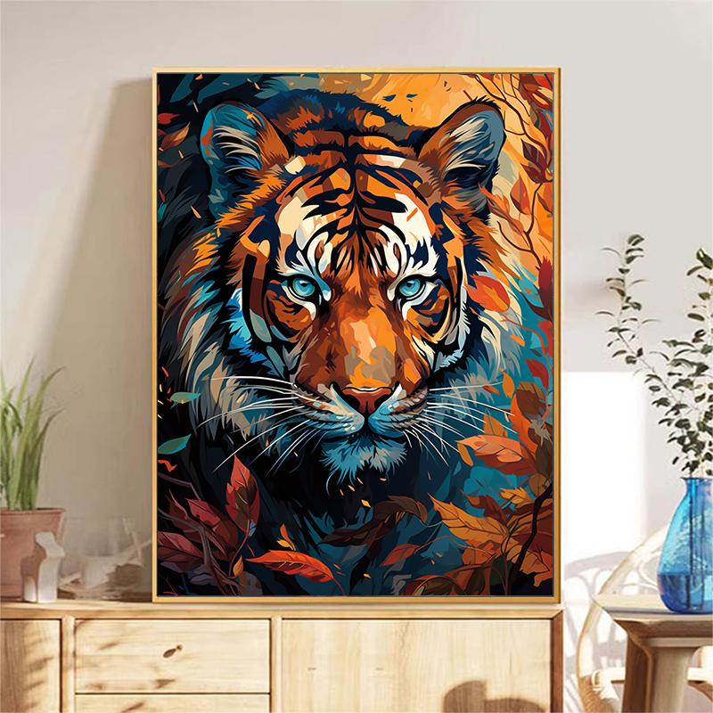 5d DIY Diamond Painting Cross Stitch Animal Watercolor Tiger Diamond Embroidery Mosaic Full Round Drill Home Decor Arts