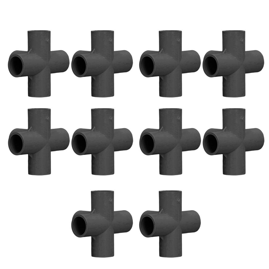 10 Pcs PVC Pipe Fitting 20mm 5 Way Right Angle 3 Dimensional Elbow Pipe Connector for Furniture