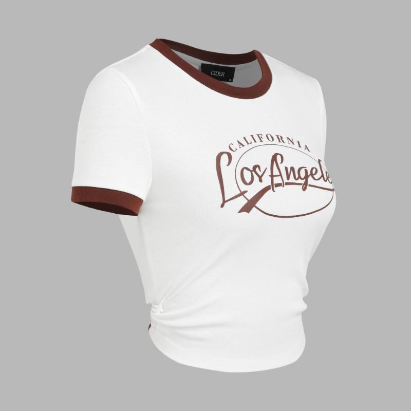 Summer Y2K Women's Sexy Letter Printed Umbilical Strap Top T-shirt