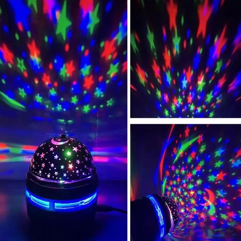 LED Starry Night Light Remote Control Rotating Galaxy Aurora Projection Lamp USB Plug-in Magic Ball Stage KTV Atmosphere Decor