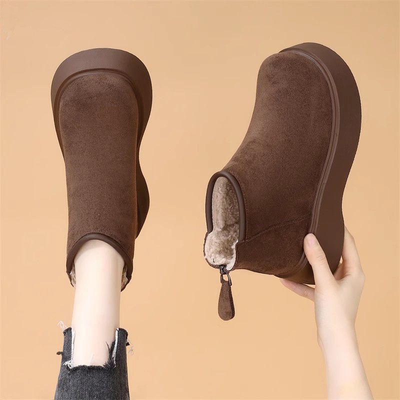 Warm cotton shoes short boots 2025 winter new heightening platform women's shoes snow boots women's velvet Birkenstocks Martin boots