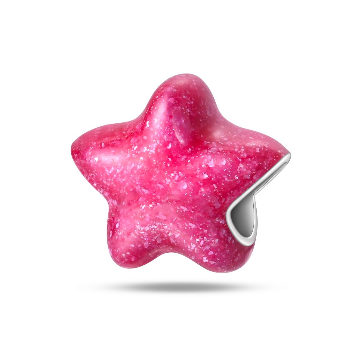 

Authentic Original Charm Bead Components Copper Metal pink star Bead Components Compatible With Charm Bead Components Plata Bracelets Designed For