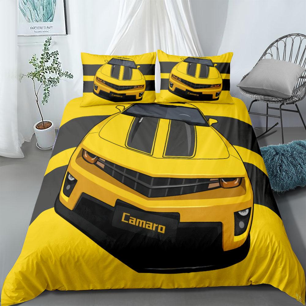 Antique Retro Car Gala Duvet Cover Set King Queen Double Full Twin Single Size Bed Linen Set