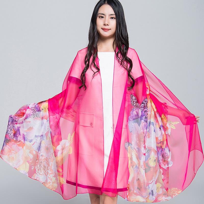 Extra Large Korean Style Chiffon Scarf - Versatile Beach Towel and Sun Protection Shawl for Women