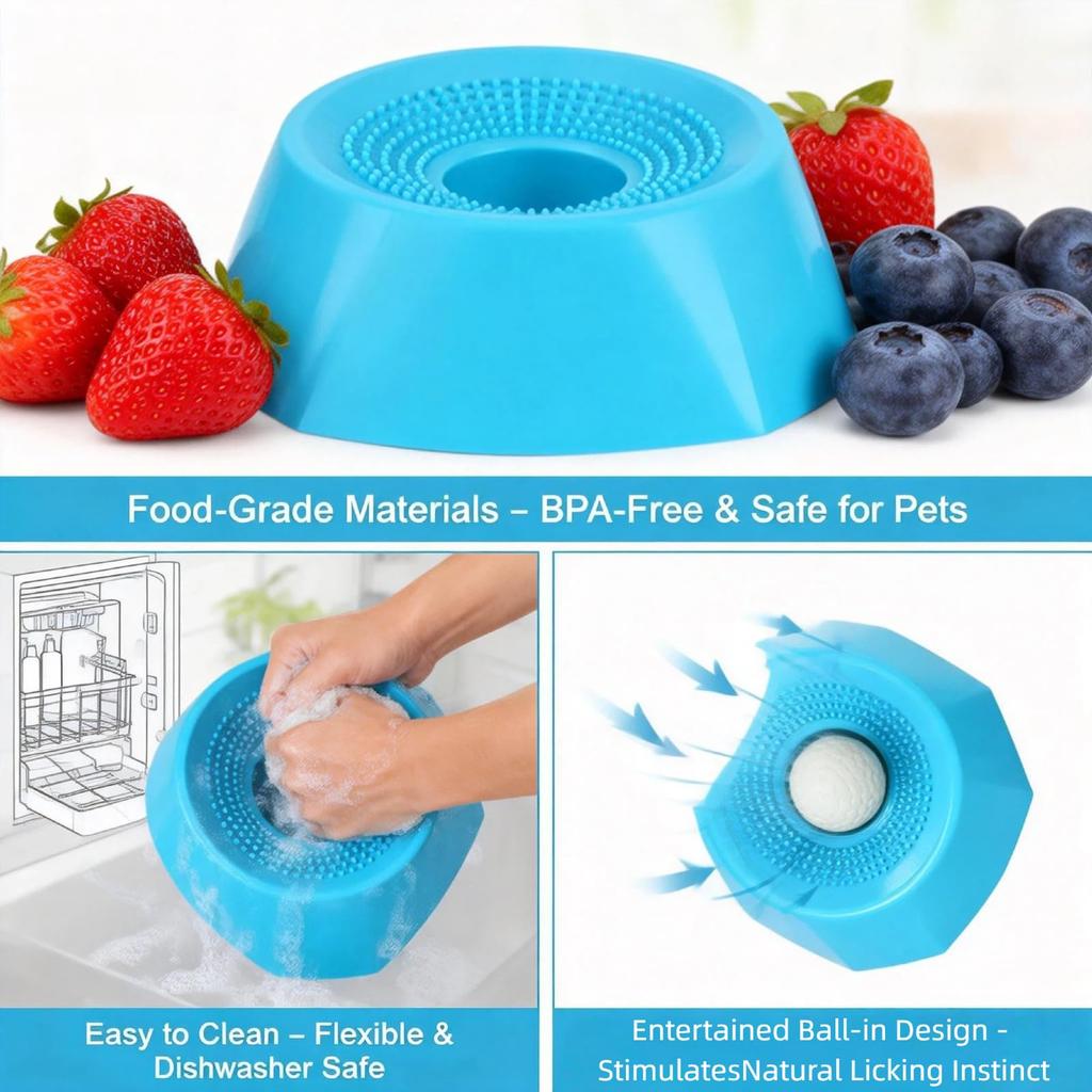 Fun Large Size And Dog Universal -Tipping Food Dispenser, Self-Entertaining And Relaxing Slow-Feeding Plate
