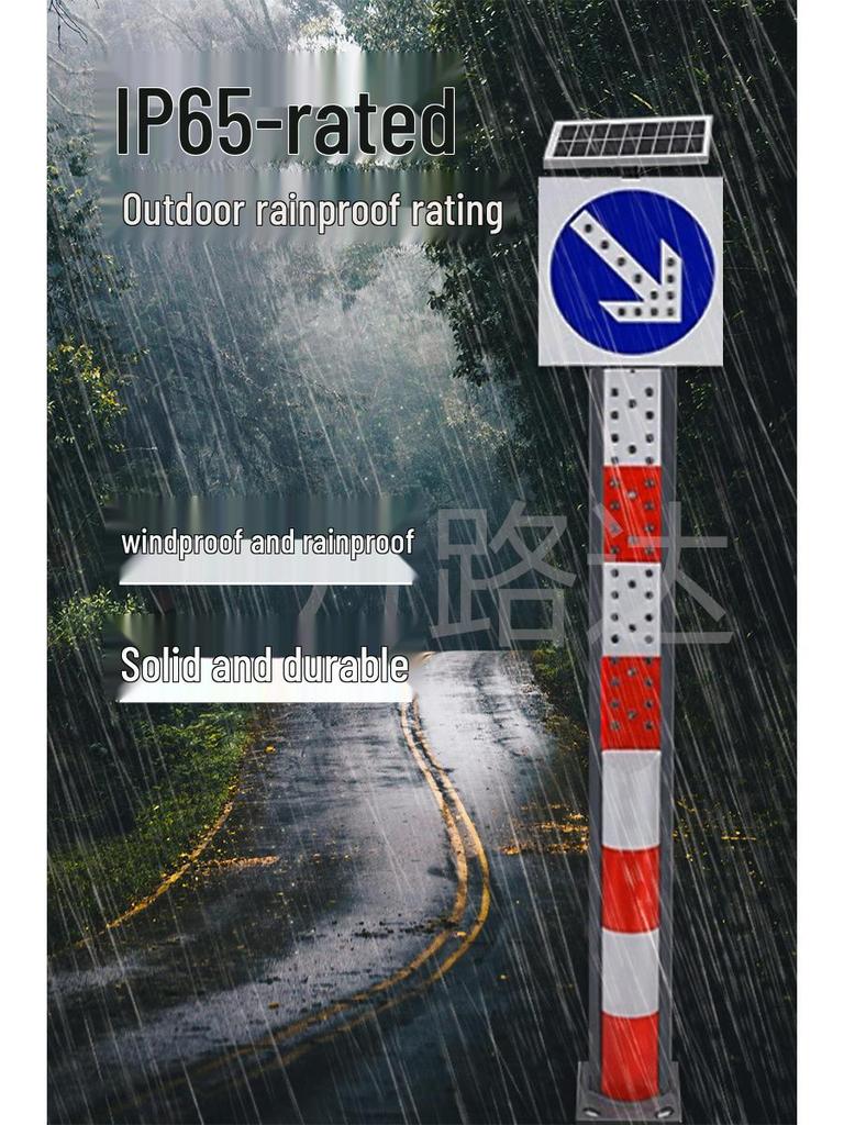 Solar-Powered Durable Warning Cone: Energy-Saving, Night Vision Strobe Light for Road and Construction Safety.