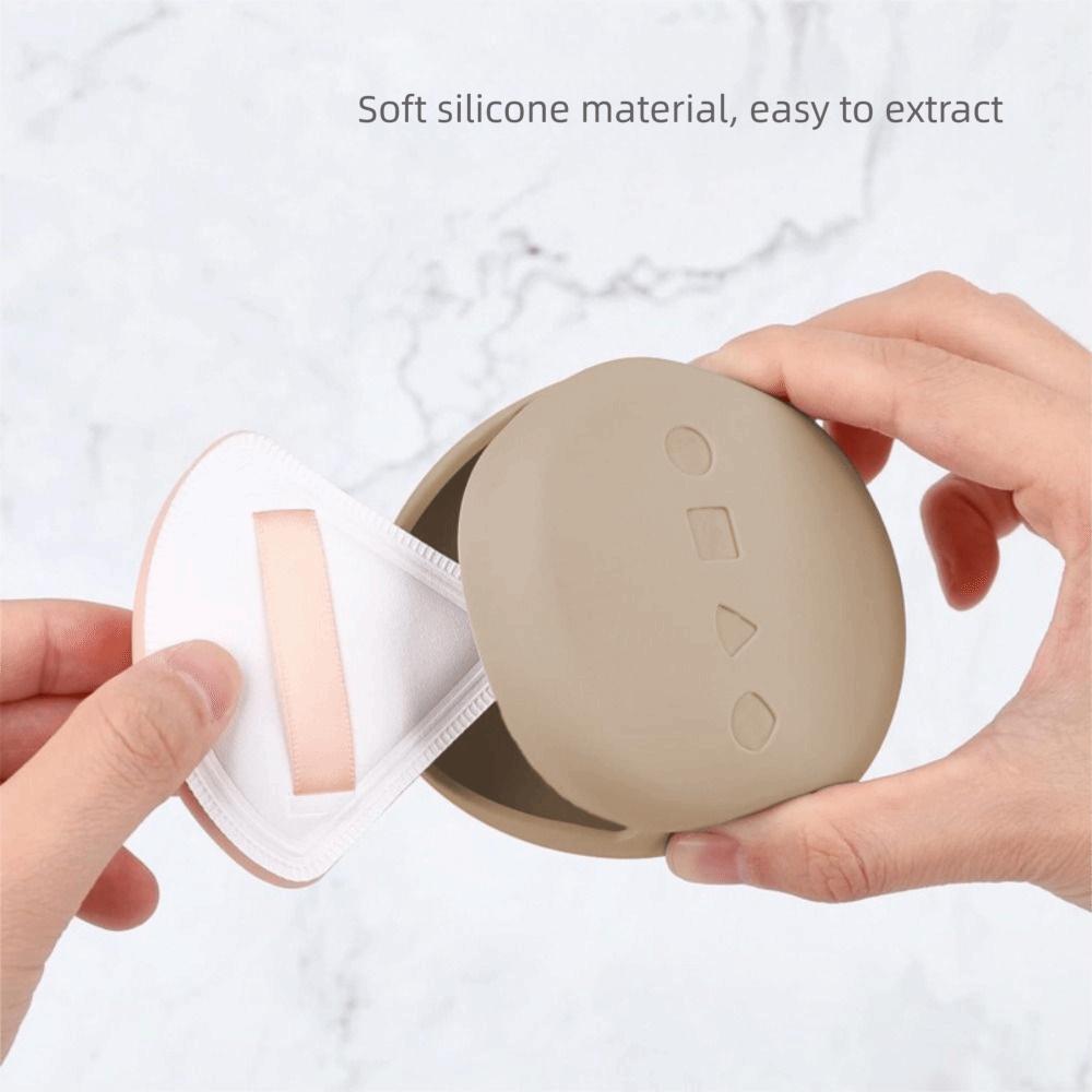 Multi-hole Design Makeup Sponge Holder Soft Silicone Cosmetic Puff Holder Box Makeup Storage