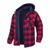 2024 Hot-Selling Men's European & American Autumn/Winter Plaid Cotton Hooded Jacket