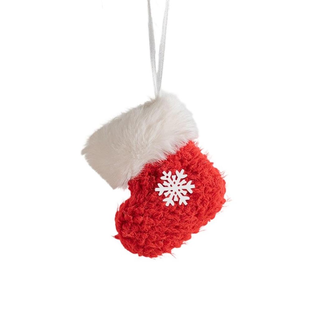 Cloth Craft Christmas Tree Ornament Hangging Delicate Christmas Decoration Handmade Boots and Hat Designs Christmas Caps Pendant