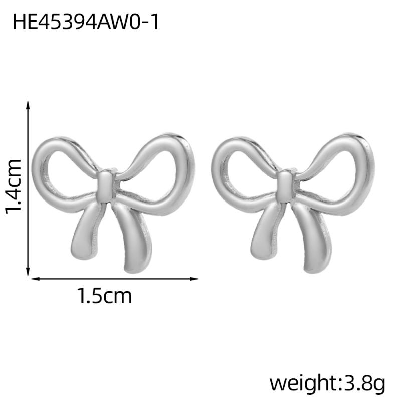 CARLIDANA Fashion Waterproof Stainless Steel Earring Trendy Bow Earrings Gold Plated Butterfly Bow Knot Stud Earrings for Women