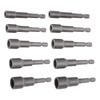 2 Set Magnetic Hex Socket Set 1/4in Shank 65mm Screw Nut Driver Setter Drill Bit 1/4in 5/16in 3/8in 
