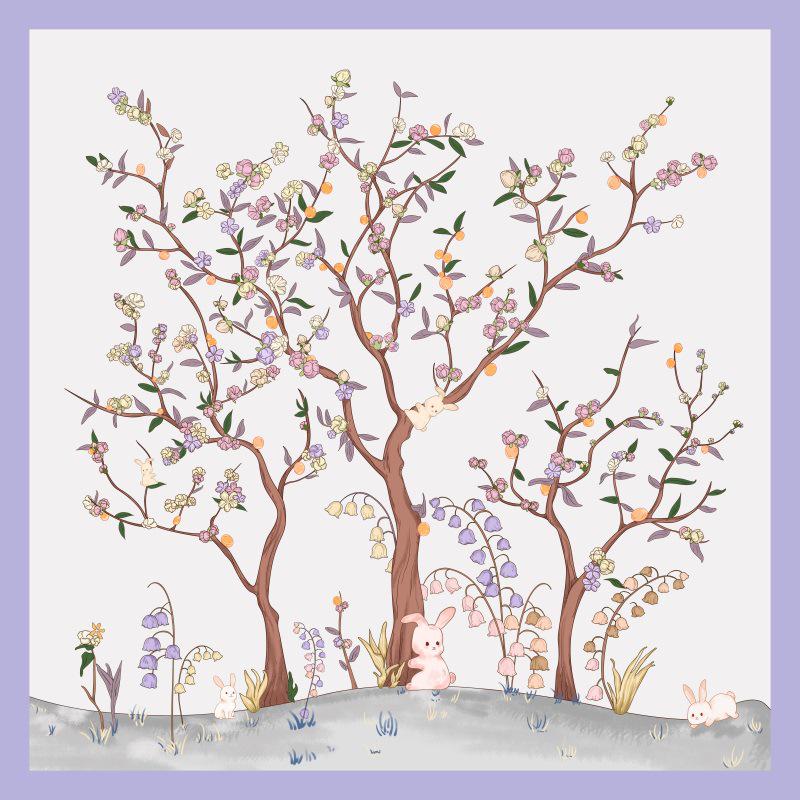 65cm Mulberry Silk Women's Professional Scarf - Digital Print, High-Grade Square Gift Scarf